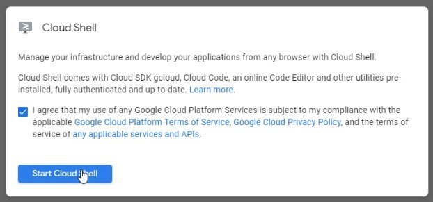 Google Cloud Shell -Accept Permissions